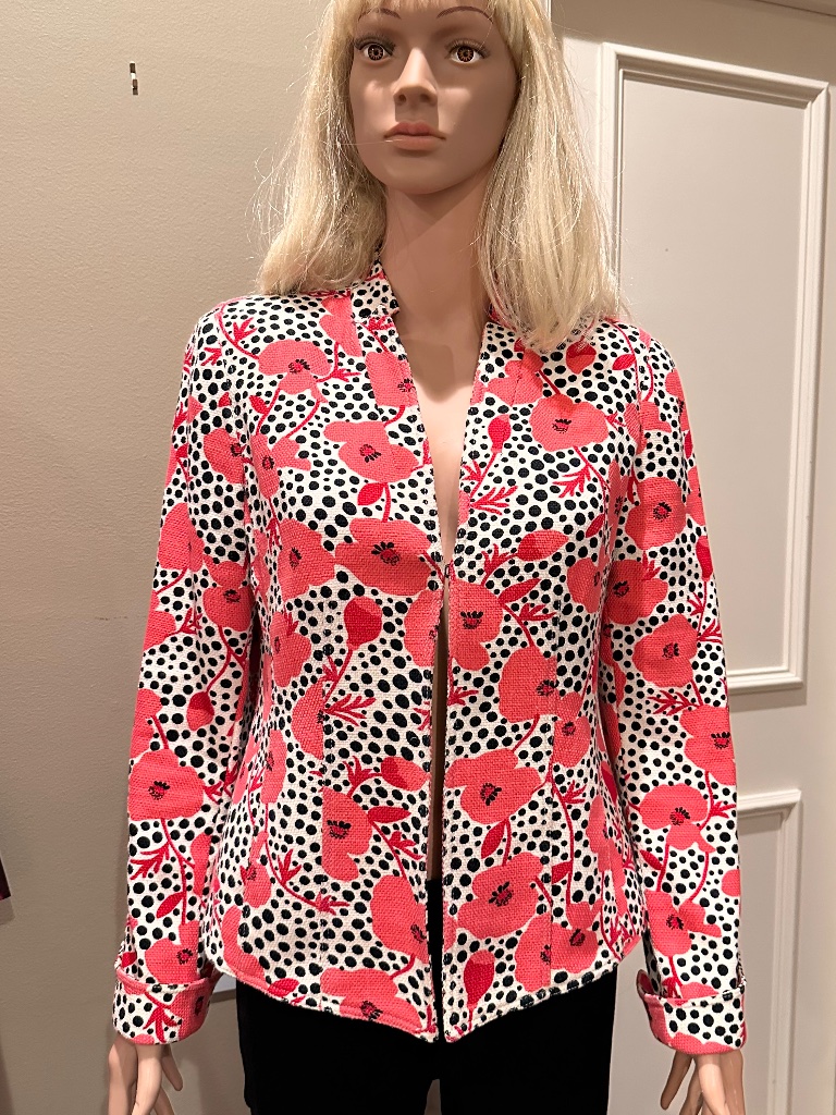 Carlisle Poppy Floral & Polka Dot Lightweight Cotton Jacket Blazer Pink Size 10